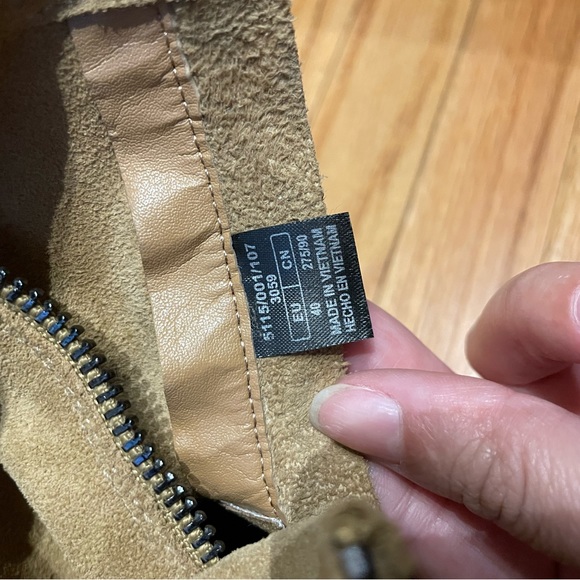 Cowhide Cottage rustic Cowgirl Tan Suede Chunky Block Heel pointed western fall - Picture 9 of 11